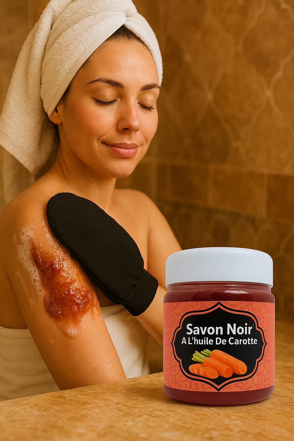 Coffret Hammam Marocain au Savon Noir à la Carotte – Éclat & Vitalité du Teint