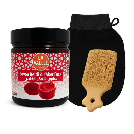 Coffret Hammam Marocain au Savon Noir à l’Aker Fassi – Éclat & Douceur Naturelle